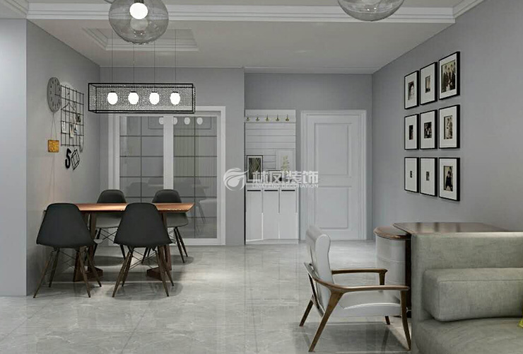 金地铁西檀府85平北欧风格餐厅装修效果图