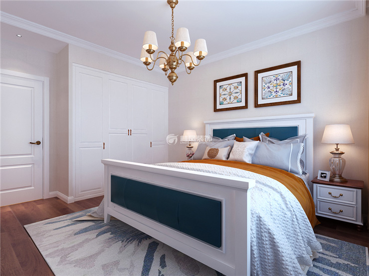 美式风格卧室入墙式衣柜装修案例