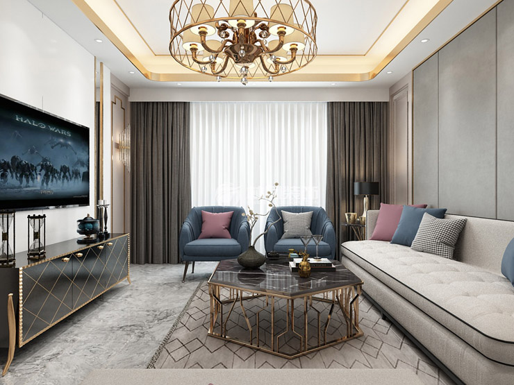 轻奢风格客厅装修效果图