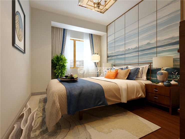 林凤装饰富禹•依云蓝湾123㎡户型主卧装修案例