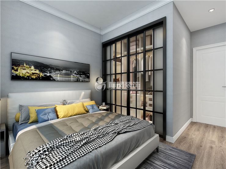 林凤装饰富禹•依云蓝湾123㎡户型次卧装修案例