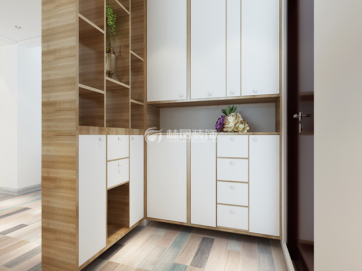 信达万科城125㎡户型玄关装修案例