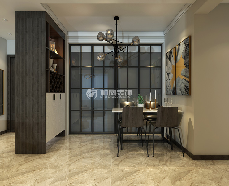 中瑞•北欧云墅124㎡户型餐厅装修案例