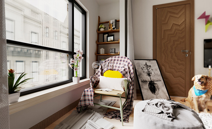 万科翡翠公园120㎡户型阳台装修案例