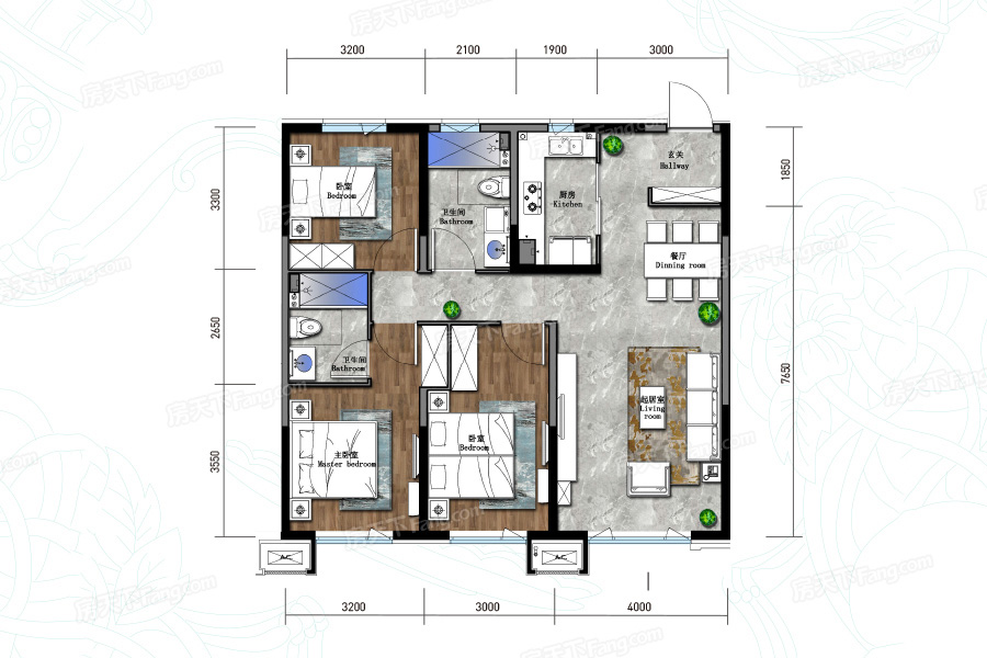 保利海德公园117㎡户型图