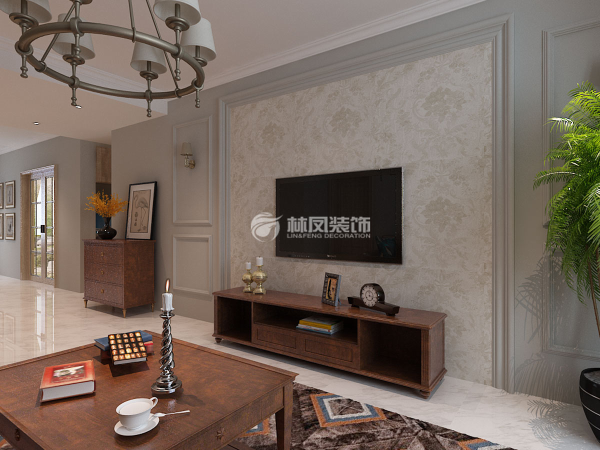 美式风格电视背景墙装修效果图