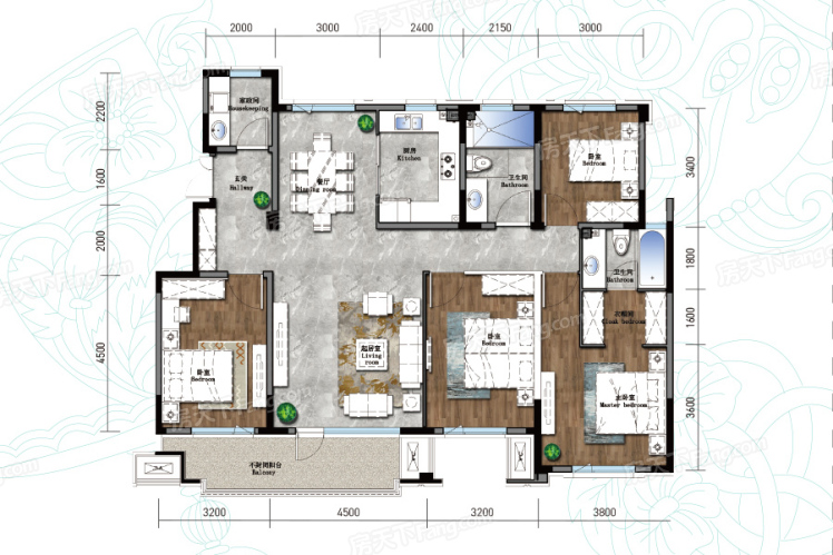 保利海德公园145㎡户型图