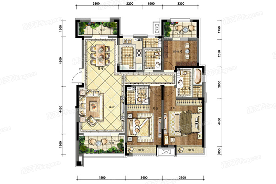 雅居乐花园146㎡户型图