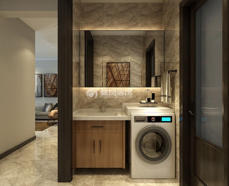 万科翡翠四季145㎡干湿分离卫生间设计装修效果图