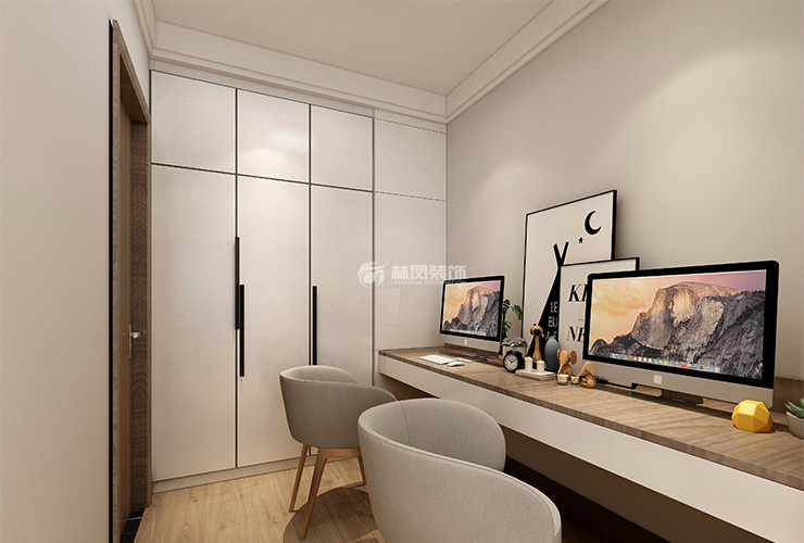 万科翡翠四季145㎡书房设计装修效果图