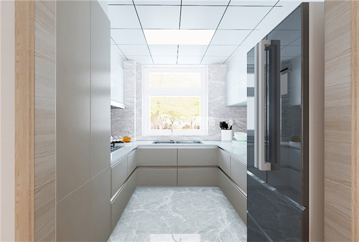 长方形厨房装修效果图