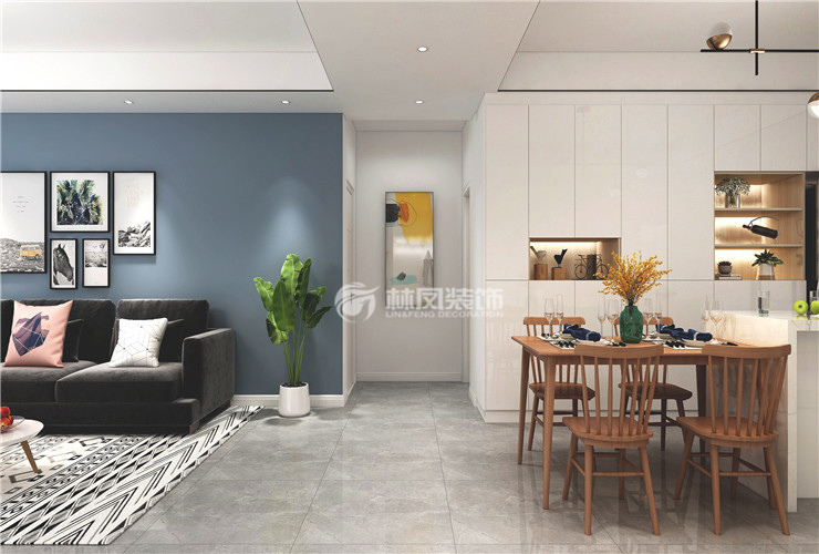 餐厅嵌入式餐边柜设计装修效果图