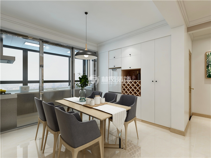雅居乐花园121㎡餐厅设计装修效果图