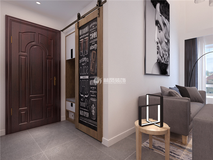 玄关鞋柜吊柜门设计装修效果图