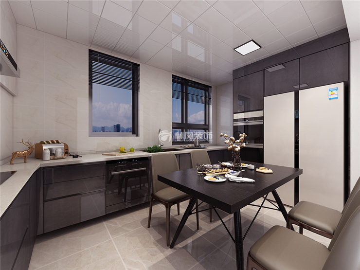 现代风格开放式厨房设计装修效果图
