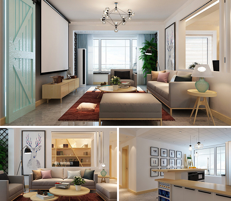 首创光合城135平北欧风格装修效果图