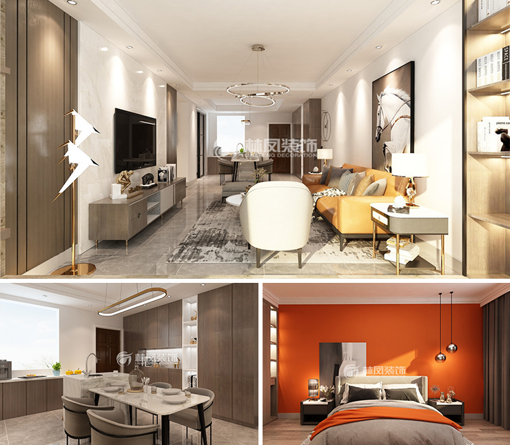 金地峯汇125平港式风格装修效果图