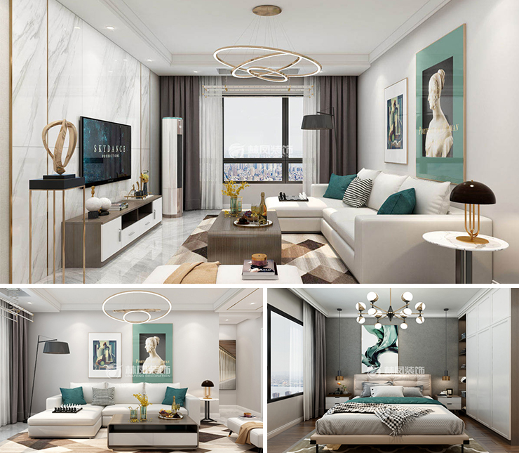 旭辉璟宸府115平现代风格装修效果图