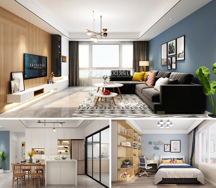 保利白沙林语134平北欧风格装修效果图