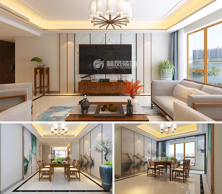 越秀星汇云锦169平新中式风格装修效果图