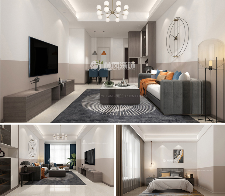 华润置地悦玺134平现代风格装修效果图