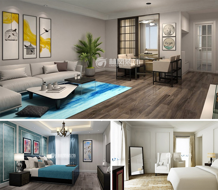 碧桂园珑悦130平混搭风格装修效果图