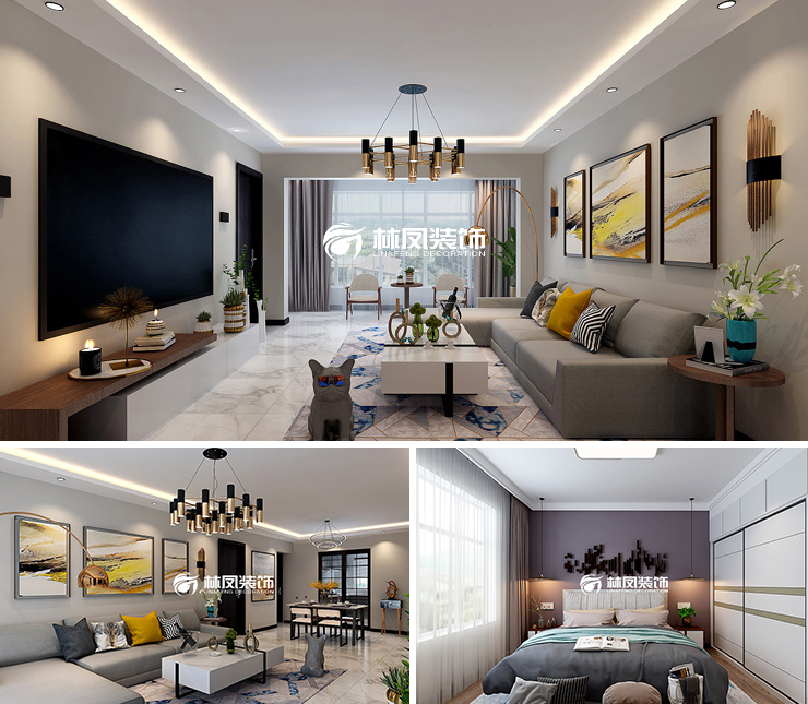 佳兆业悦峰160平现代风格装修效果图