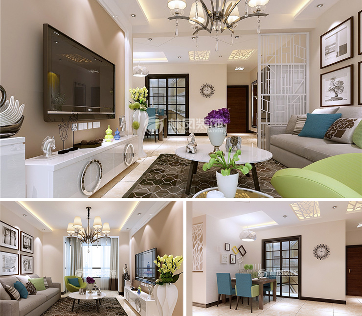 恒大滨江左岸140平现代风格装修效果图 