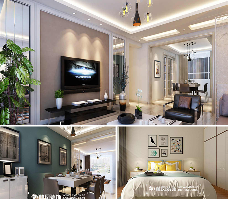 坤博幸福城135平现代风格装修效果图