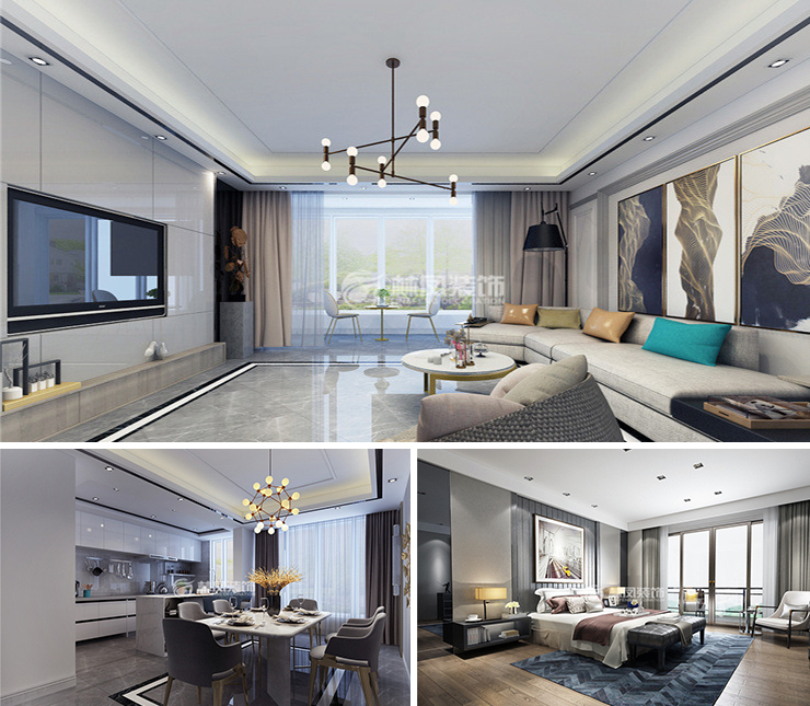 坤博幸福城199平现代风格装修效果图