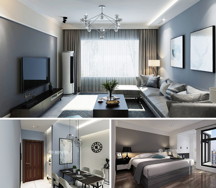 万锦香樟树云墅125平混搭风格装修效果图