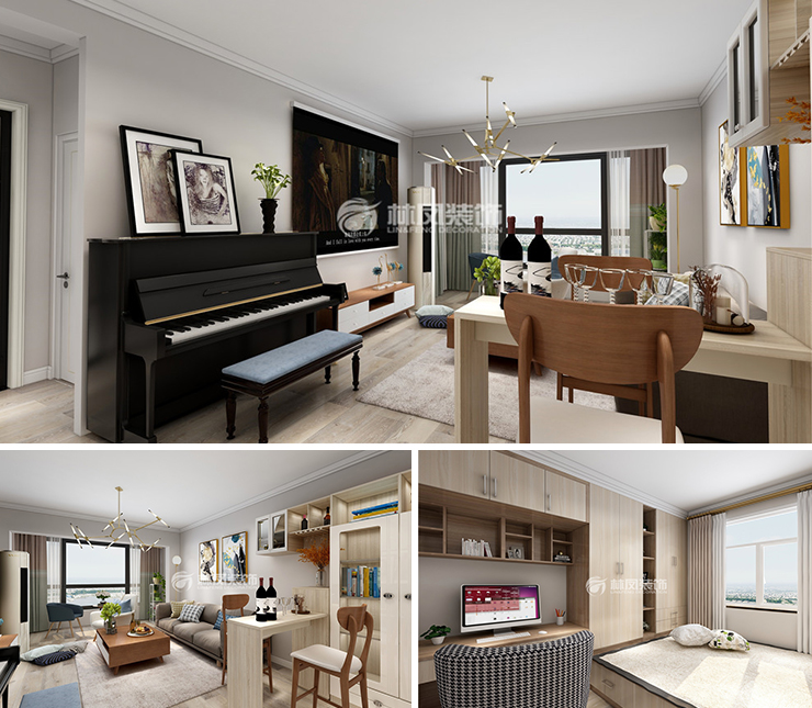 奥园国际城119平北欧风格装修效果图图