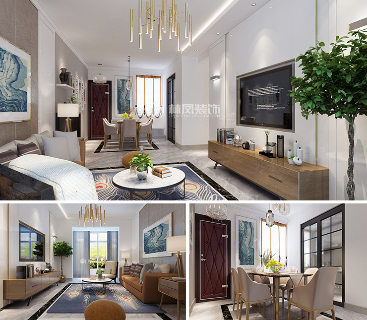 中海城125平北欧风格装修效果图