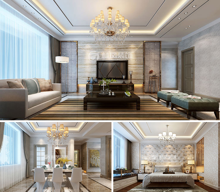 华润置地八號院130平港式风格装修效果图