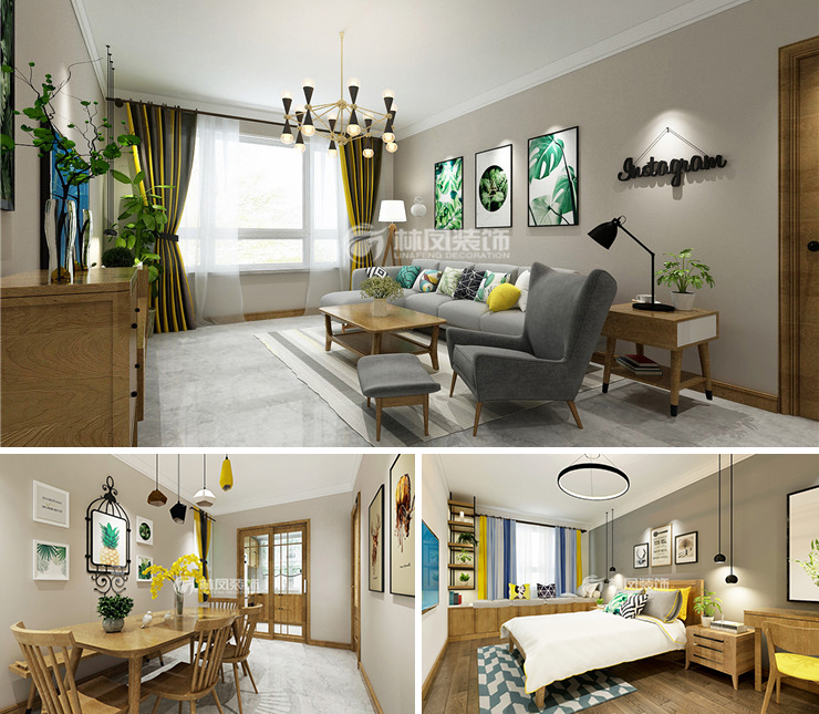 澳海南樾府116平北欧风格装修效果图