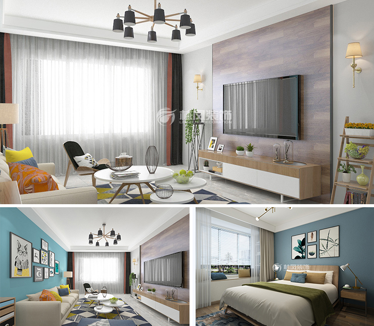 澳海南樾府120平北欧风格装修效果图