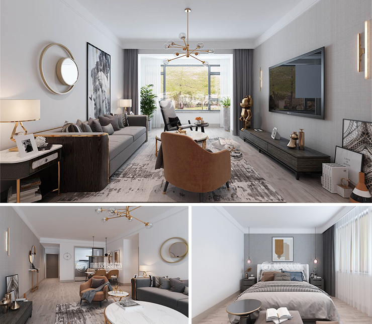 融创臻园120平现代风格装修效果图