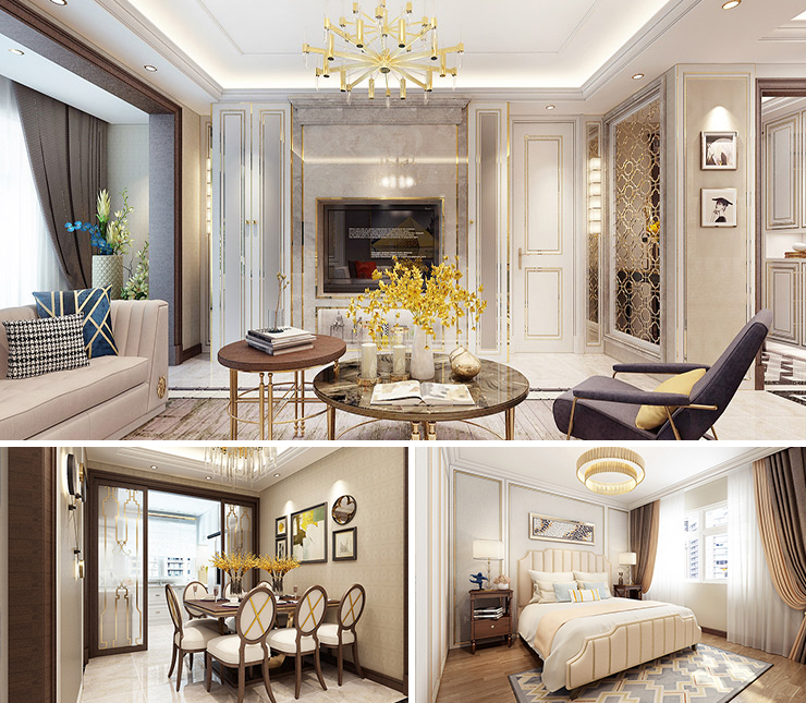 华润置地公元九里130平欧式风格装修效果图