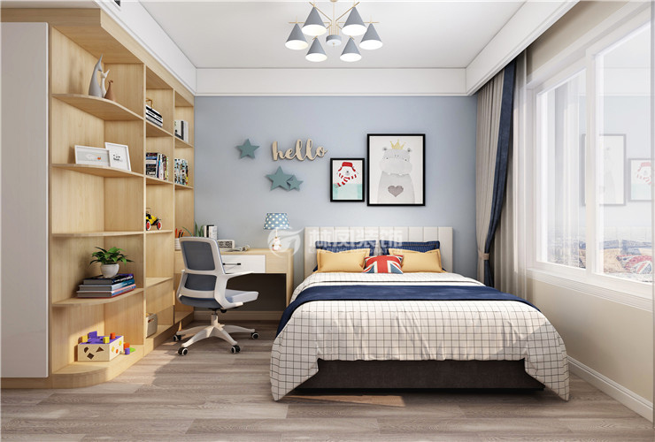 北欧风格书柜设计装修效果图