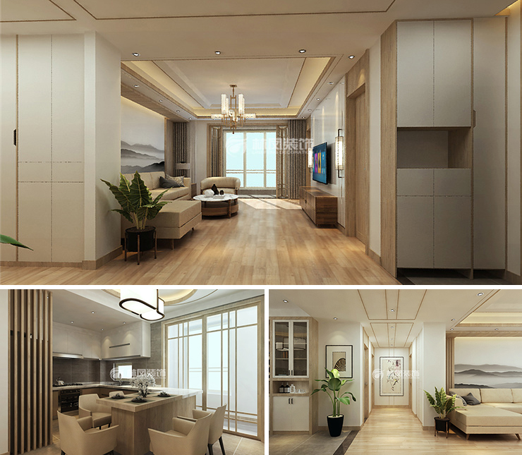 绿城全运村174平新中式风格装修效果图