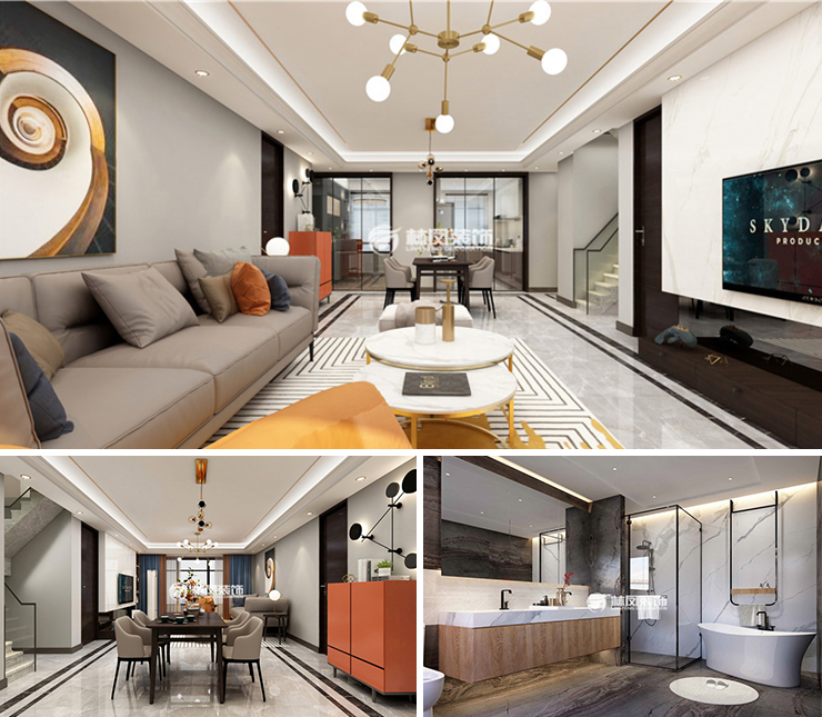 万科翡翠臻园140平现代简约风格装修效果图