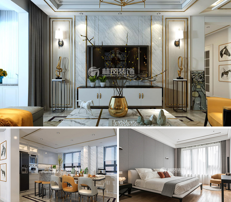 中粮花熙祥云159平轻奢风格装修效果图