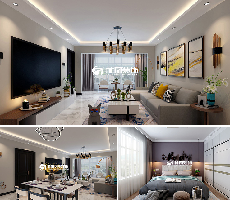 中粮花熙祥云164平现代简约风格装修效果图