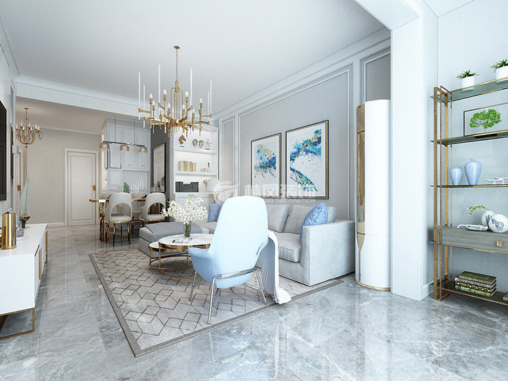 轻奢风格客厅装修效果图