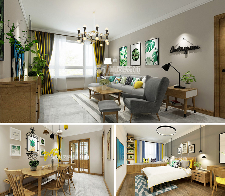 中南旭辉和樾95平北欧风格装修效果图