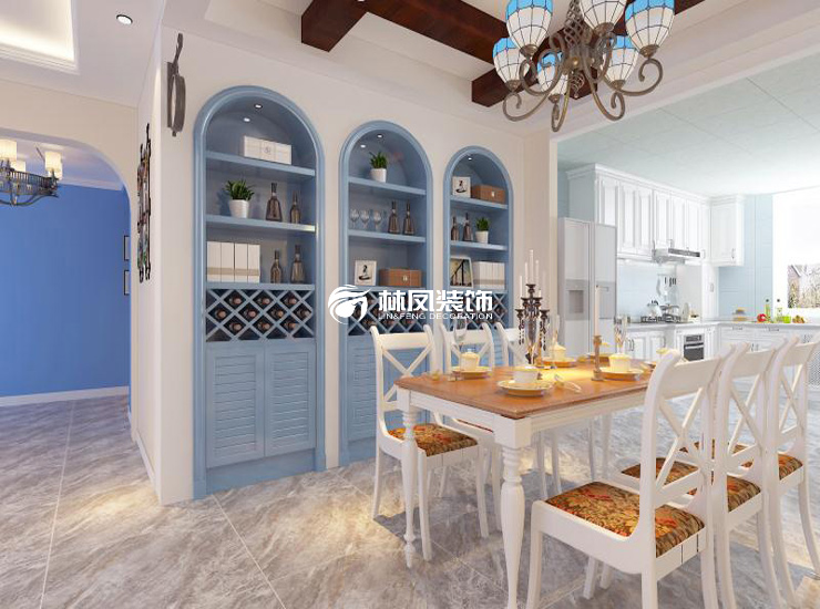 地中海风格餐边柜拱形设计装修效果图