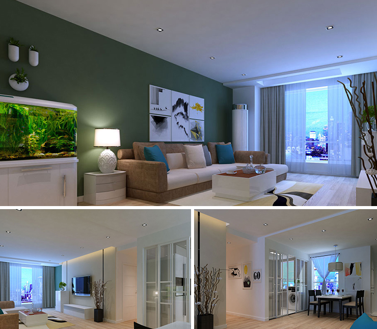 金地悦峰 120平 现代简约风格装修效果图 