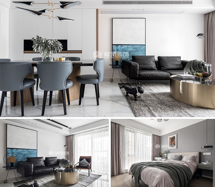 万达公园ONE 130平 现代简约风格装修效果图