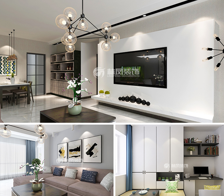 万达公园ONE 110平 现代简约风格装修 效果图