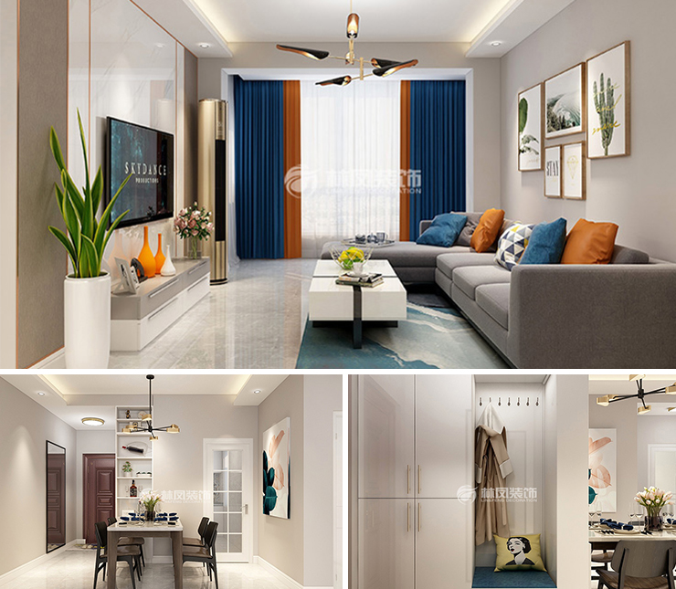 汇置•尚都 88平 轻奢风格装修效果图